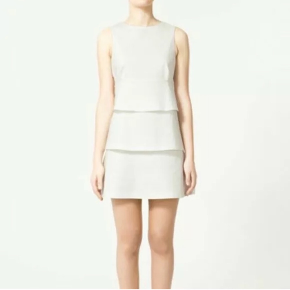 ZARA Tiered Zipper Sheath Sleeveless Stretch Dress - Picture 2 of 5